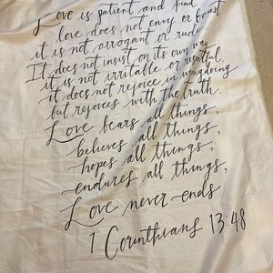 Linen calligraphy script banner